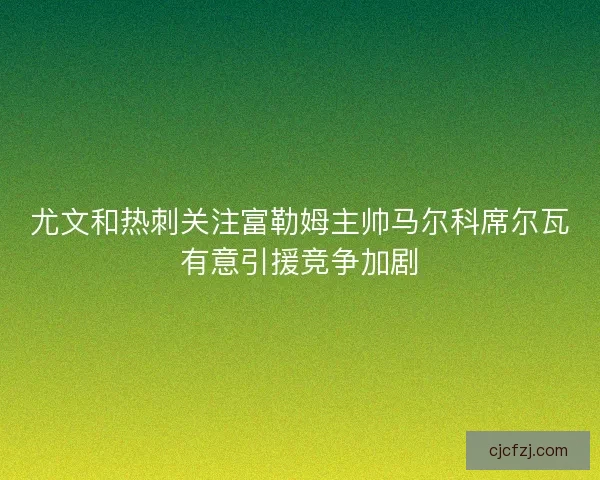 尤文和热刺关注富勒姆主帅马尔科席尔瓦有意引援竞争加剧