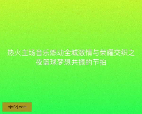 热火主场音乐燃动全城激情与荣耀交织之夜篮球梦想共振的节拍